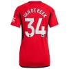 Officiële Voetbalshirt Manchester United Van De Beek 34 Thuis 2023-24 - Dames